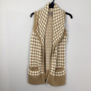Chico's Sweater Vest Cardigan Houndstooth womens size 0 (S/4)